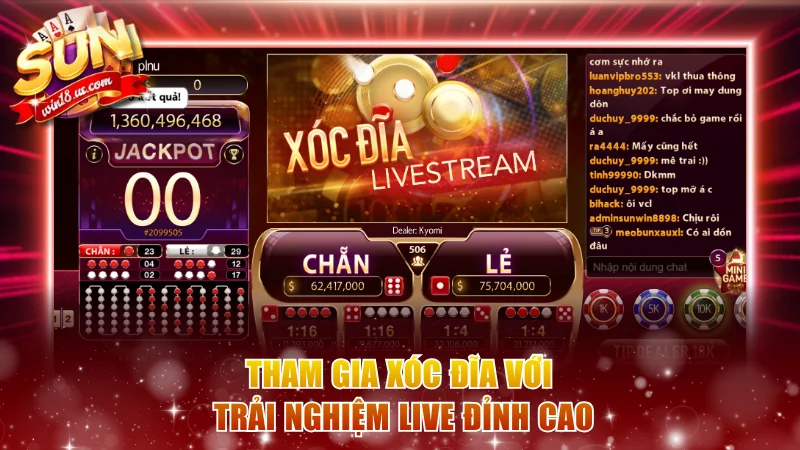 Tham gia xóc đĩa với trải nghiệm live đỉnh cao
