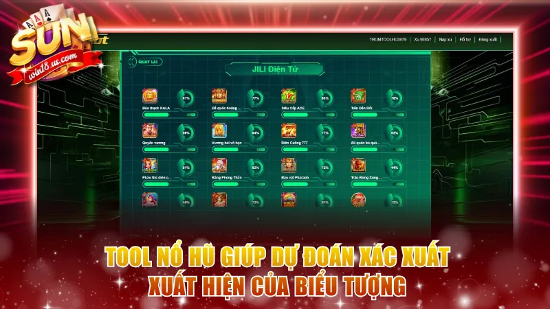 Tool nổ hũ giúp dự đoán xác suất xuất hiện của biểu tượng 